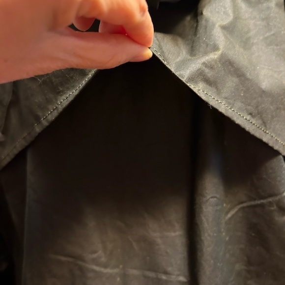 New wax cotton raincoat green lined hood Scotland Wathne MED / Barbour quality - Picture 8 of 16